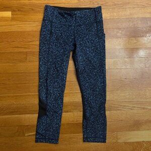Lululemon Pace Rival Crop (22") Daisy Dust Illuminight Black / Black - Size 4